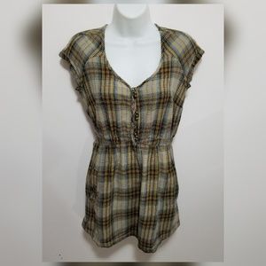 Ecote plaid long top / short dress